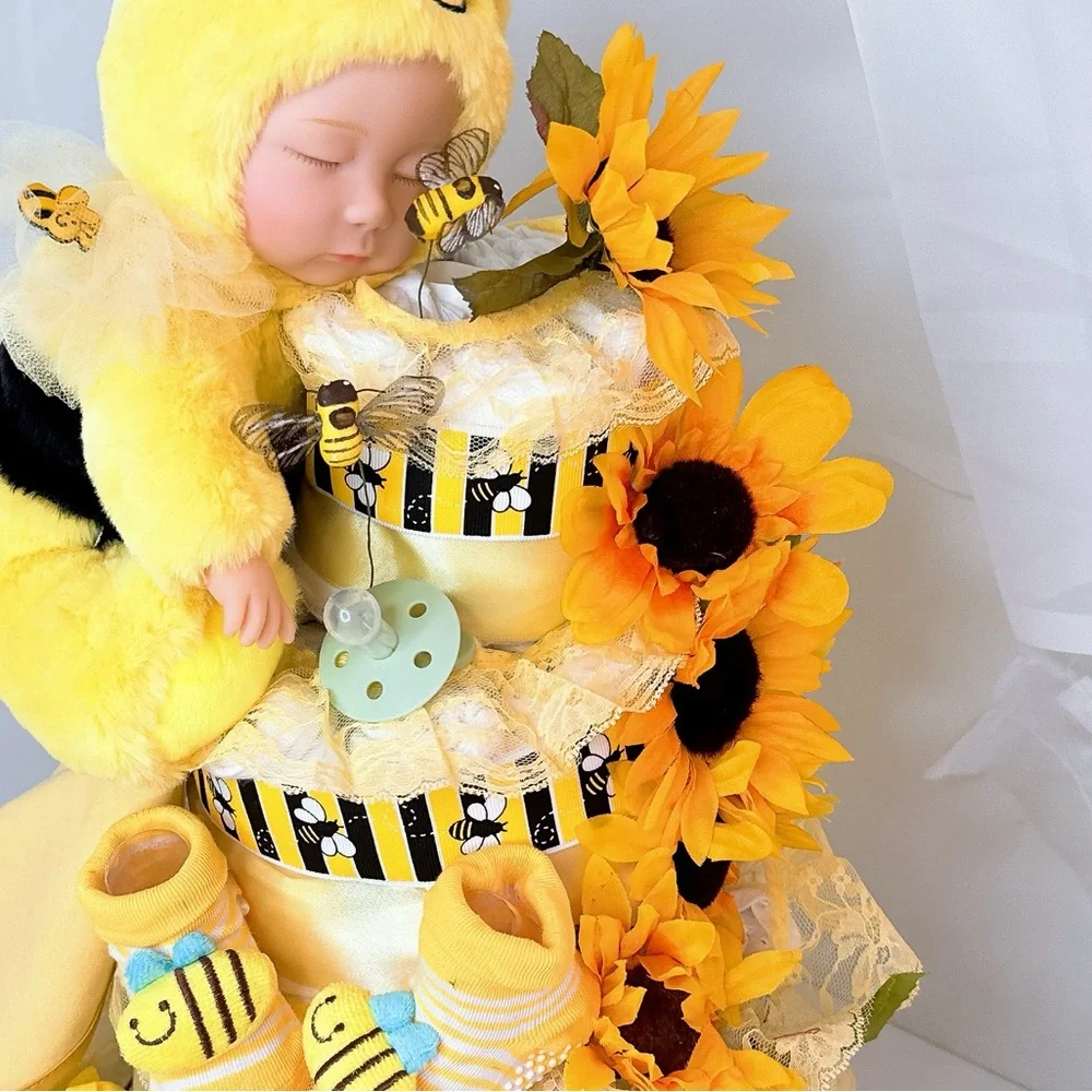 Bee Diaper Cake, Bumblebee Shower Gift
